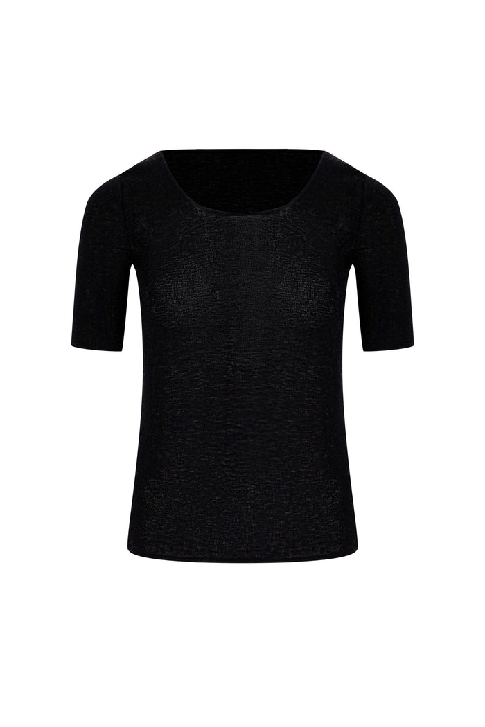 NYLA SHORT SLEEVES WOOL SWEATER