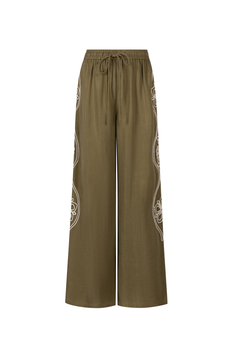 MEADOW  EMBROIDERED PANTS