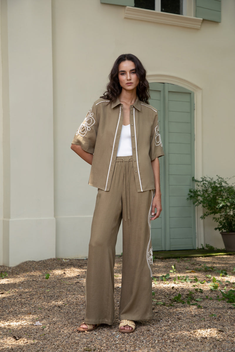 MEADOW  EMBROIDERED PANTS