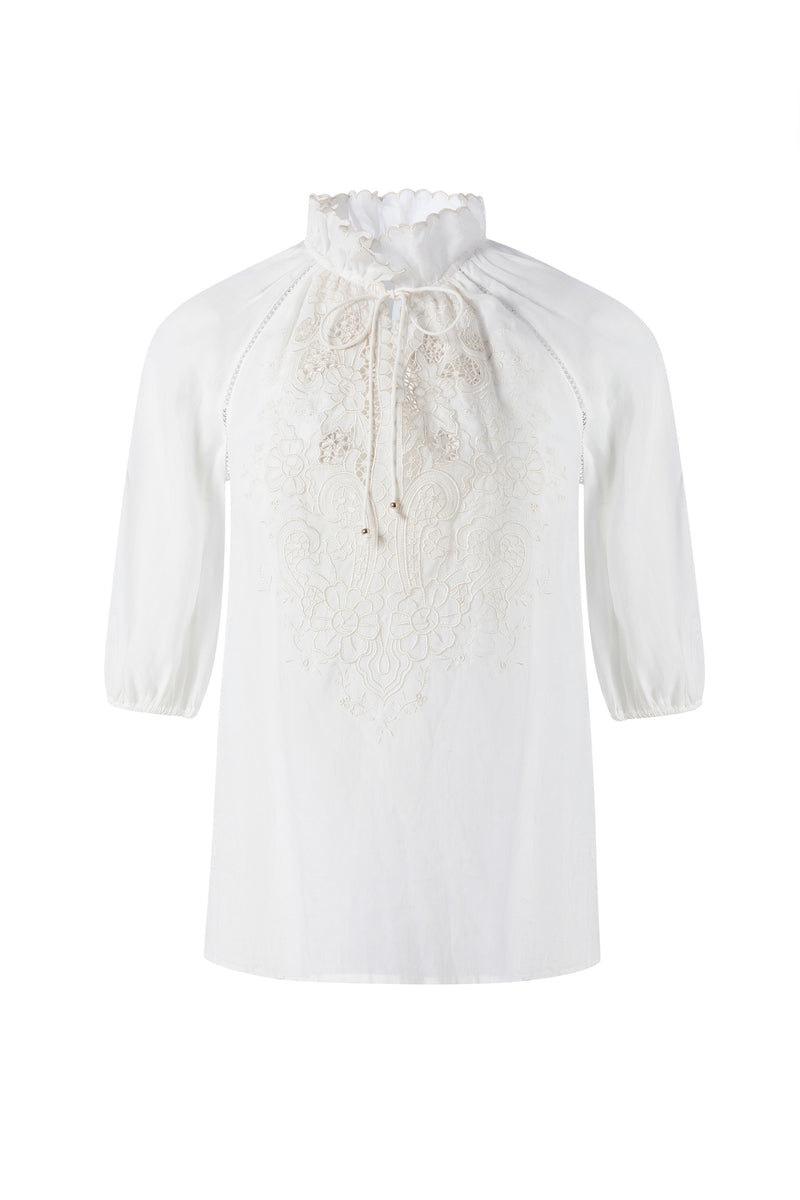 GENEVIEVE EMBROIDERED BLOUSE