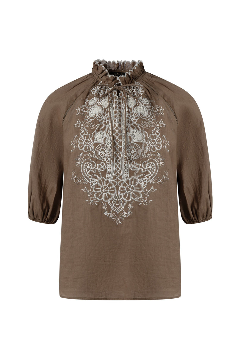 GENEVIEVE EMBROIDERED BLOUSE