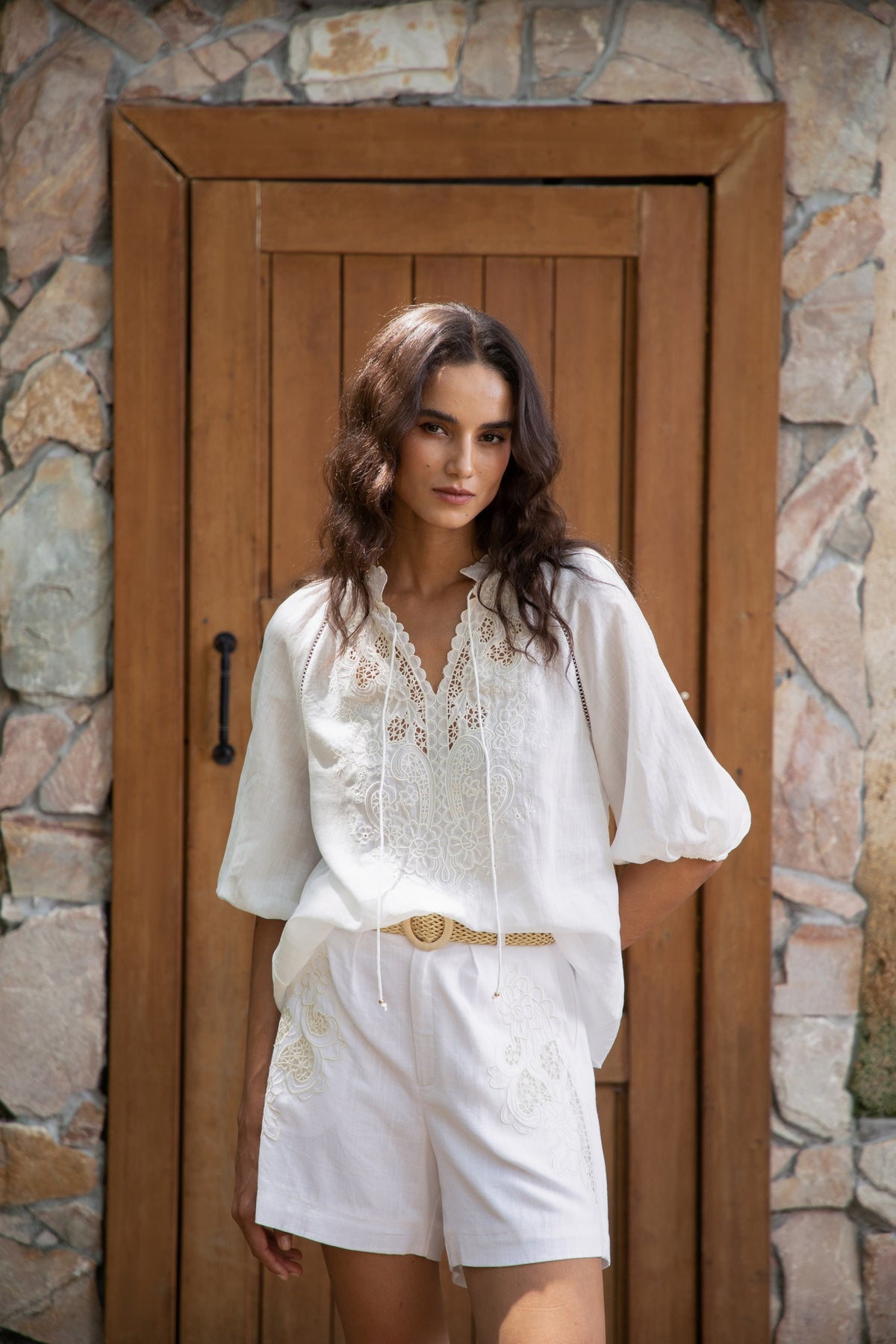 GENEVIEVE EMBROIDERED SHORTS