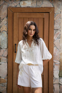GENEVIEVE EMBROIDERED SHORTS