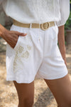 GENEVIEVE EMBROIDERED SHORTS
