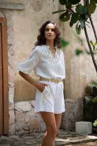 GENEVIEVE EMBROIDERED SHORTS