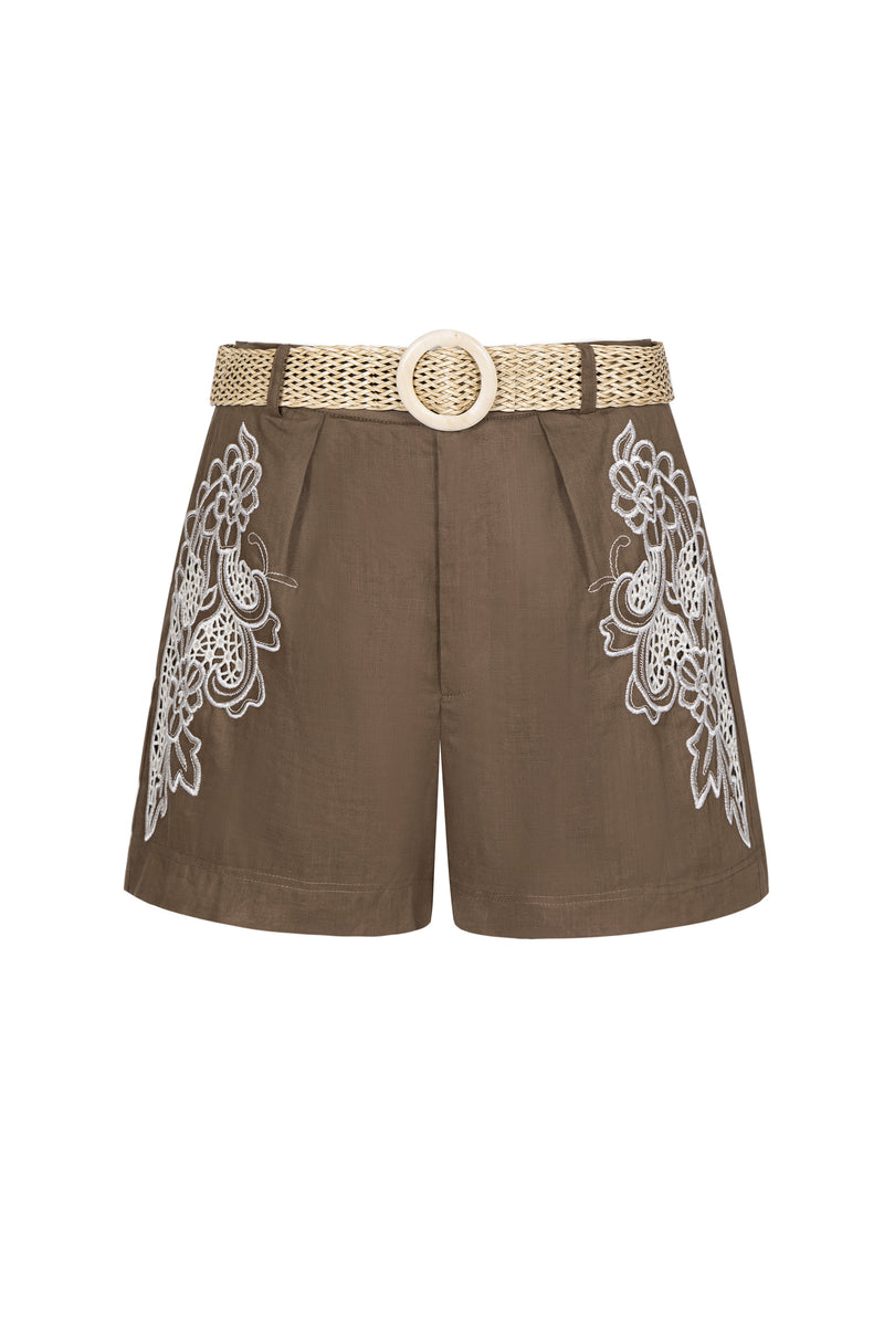 GENEVIEVE EMBROIDERED SHORTS