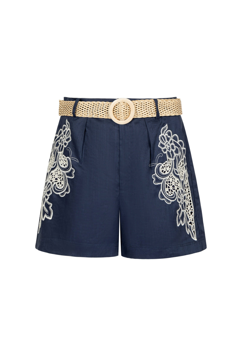 GENEVIEVE EMBROIDERED SHORTS