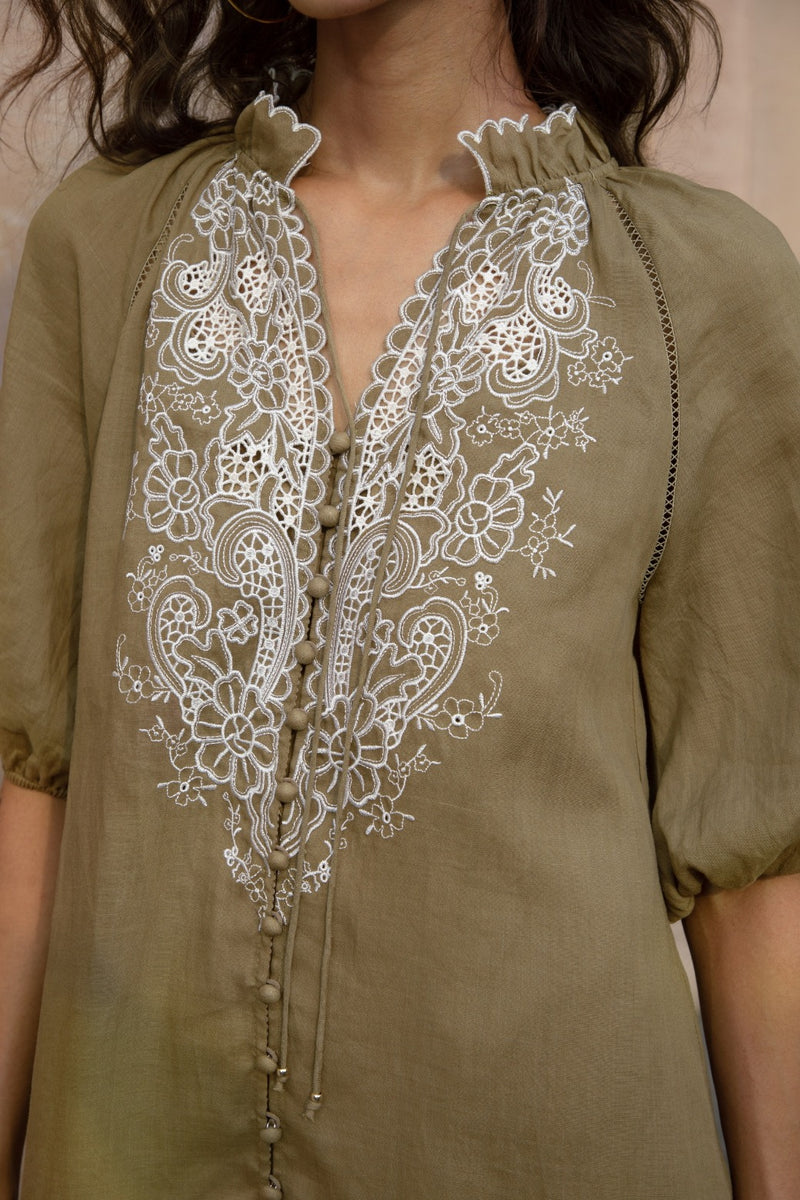 GENEVIEVE EMBROIDERED DRESS