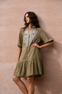 GENEVIEVE EMBROIDERED DRESS