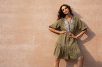 GENEVIEVE EMBROIDERED DRESS
