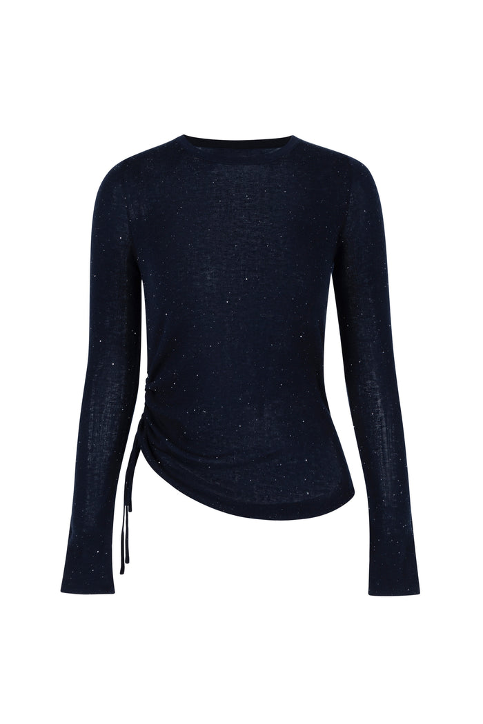 CAMILA LUREX CINCH SIDE WOOL SWEATER