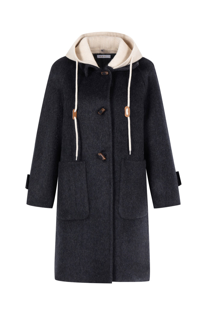 FIONA HOODED DUFFLE COAT