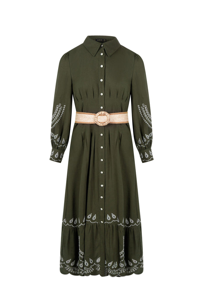TANEYA EMBROIDERED LONG DRESS