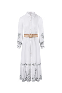TANEYA EMBROIDERED LONG DRESS