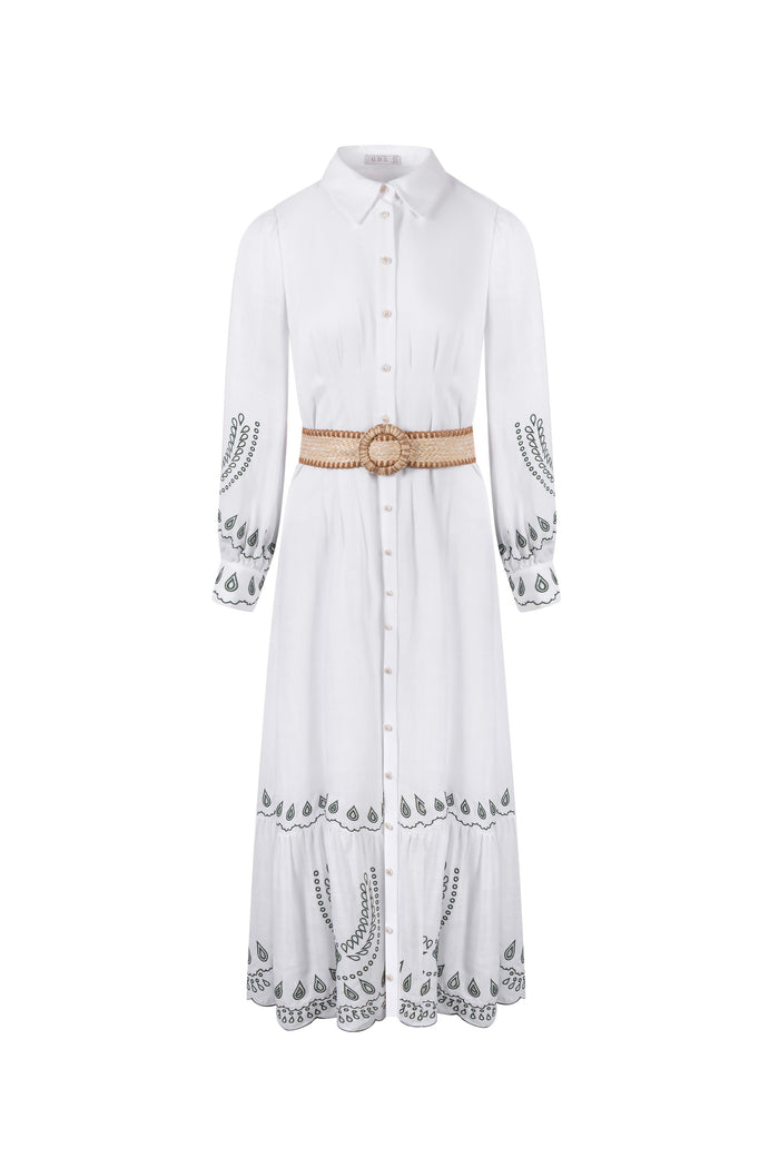 TANEYA EMBROIDERED LONG DRESS