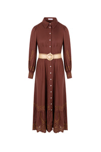 TANEYA EMBROIDERED LONG DRESS