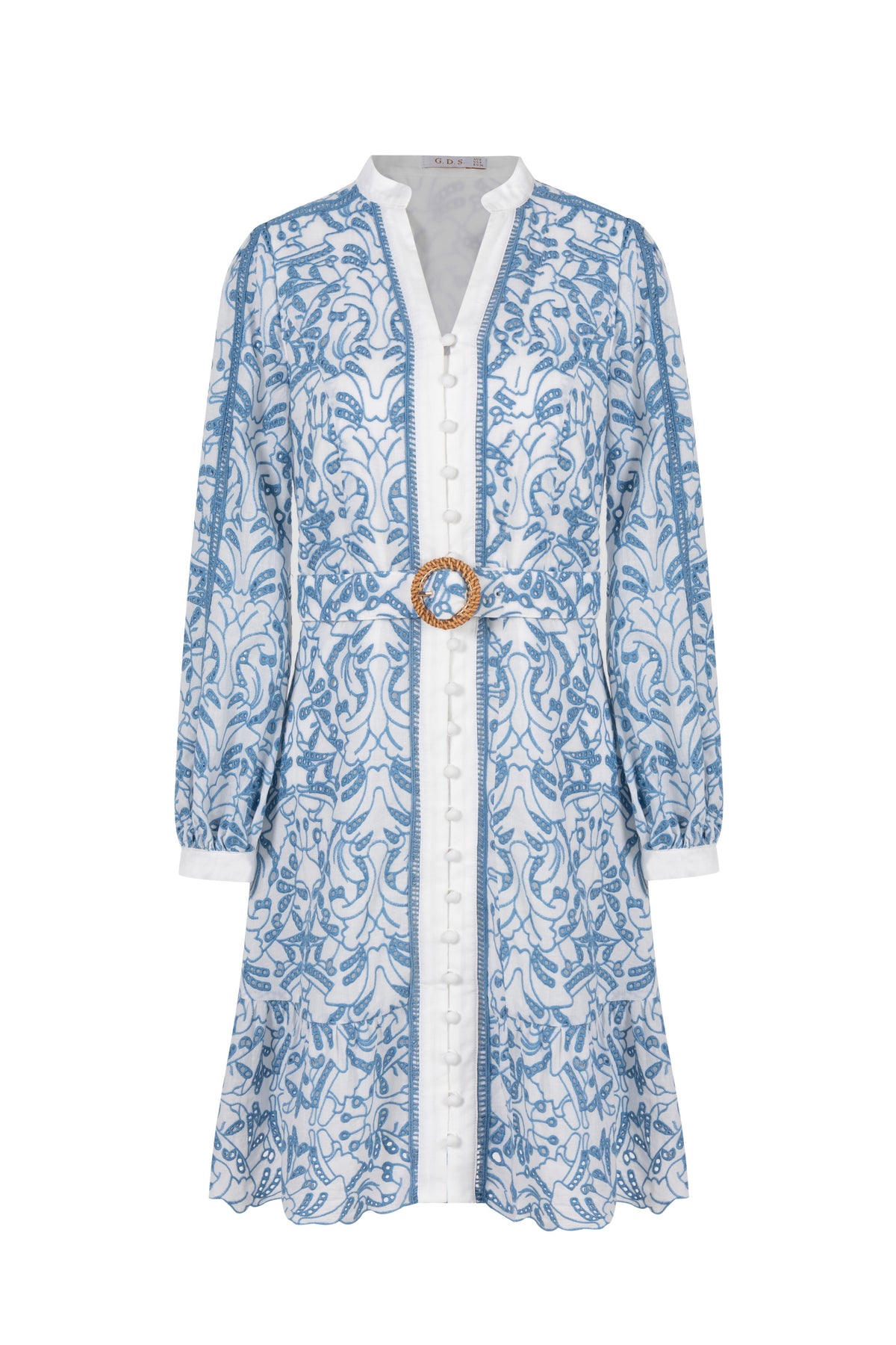 NAOMI V NECK LONG SLEEVES SHORT DRESS