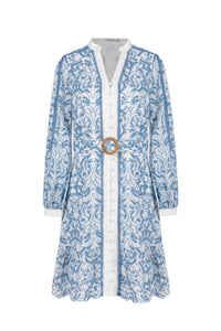 NAOMI V NECK LONG SLEEVES SHORT DRESS
