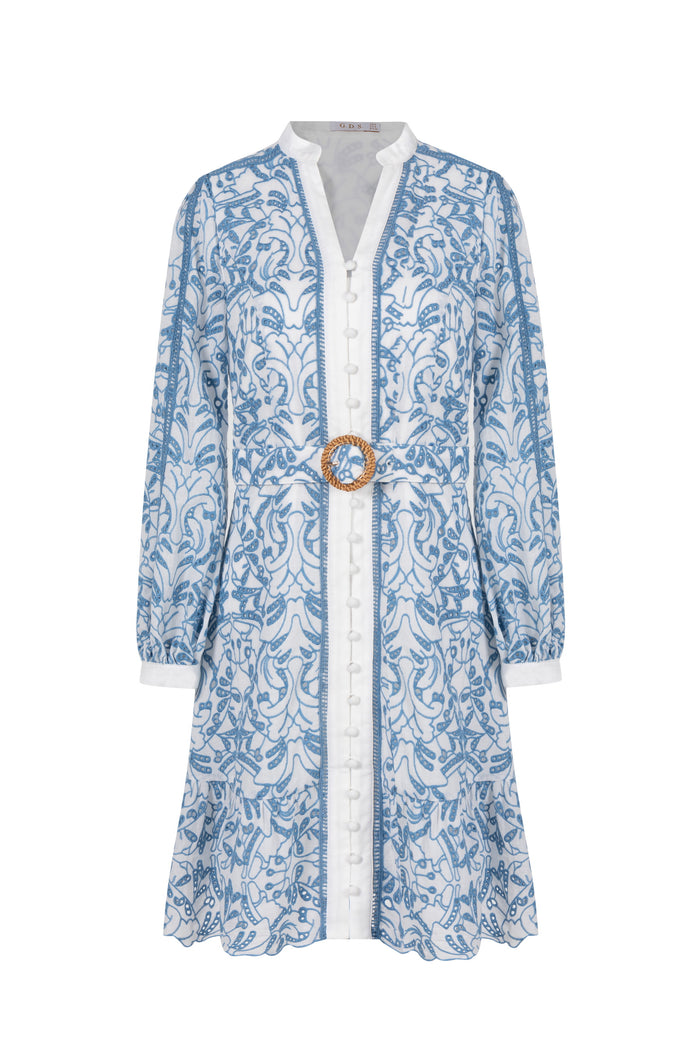 NAOMI V NECK LONG SLEEVES SHORT DRESS
