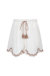MARGUERITE EMBROIDERED SHORTS