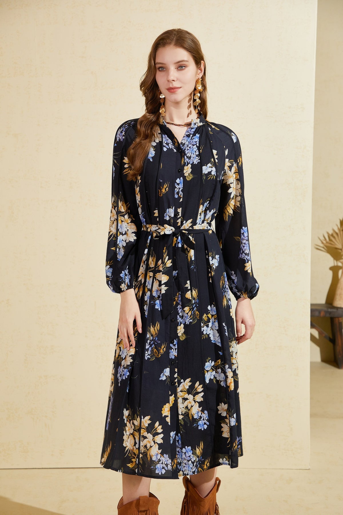 INES TENCEL LONG DRESS