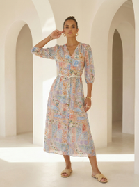 JOELLE BELTED LONG DRESS