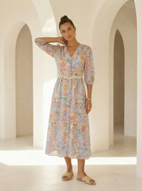 JOELLE BELTED LONG DRESS