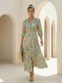 JOELLE BELTED LONG DRESS