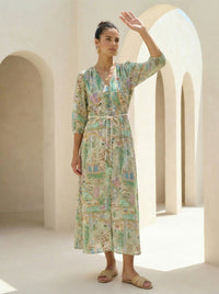 JOELLE BELTED LONG DRESS