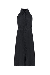 EMILIO BELTED LONG DRESS