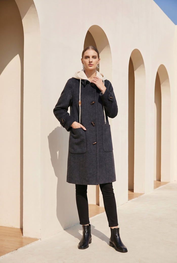 FIONA HOODED DUFFLE COAT