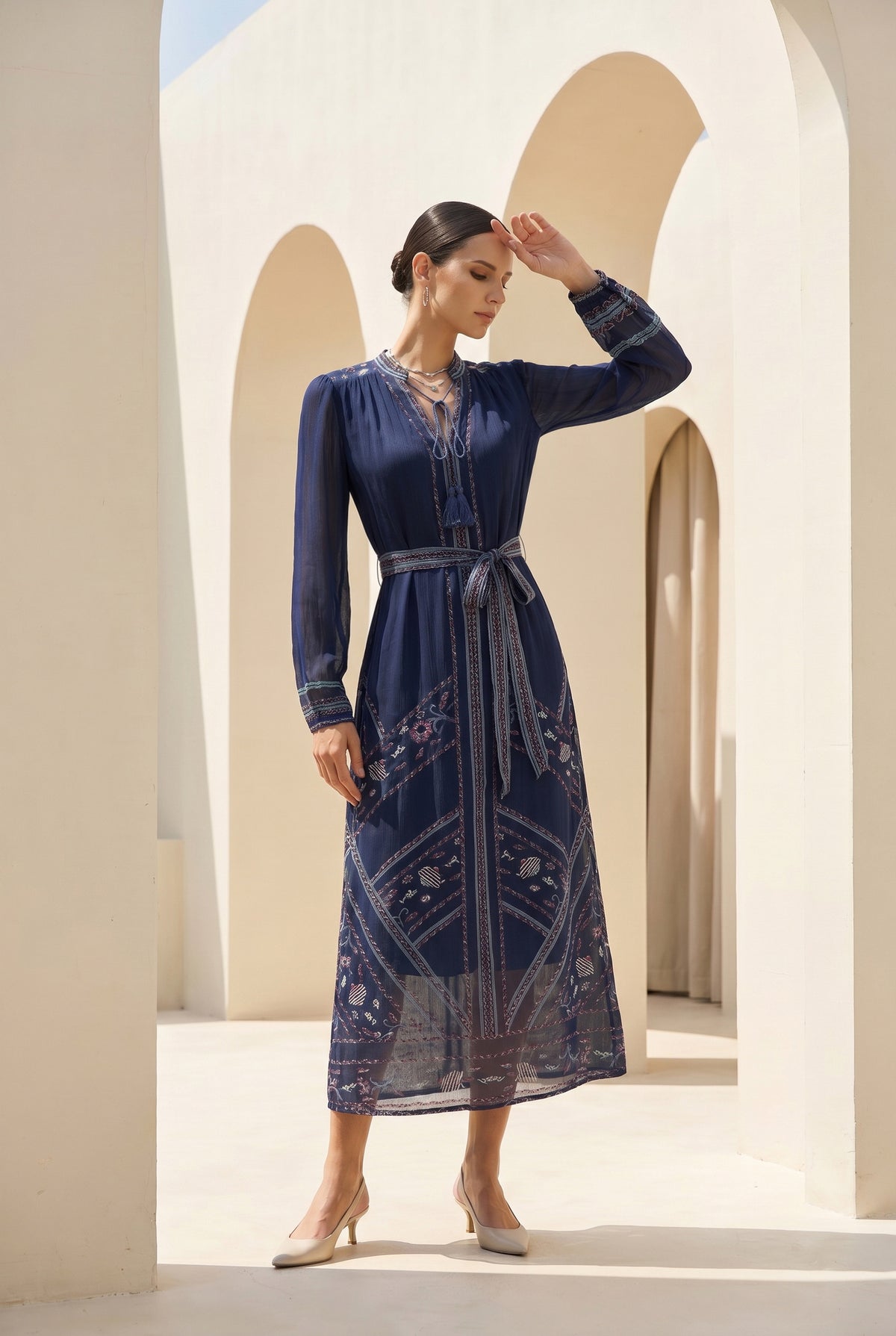 WINONA PRINTED LONG DRESS