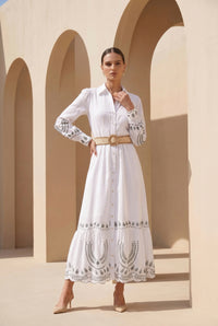TANEYA EMBROIDERED LONG DRESS