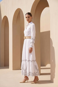 TANEYA EMBROIDERED LONG DRESS