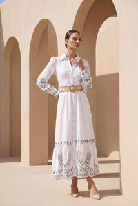 TANEYA EMBROIDERED LONG DRESS