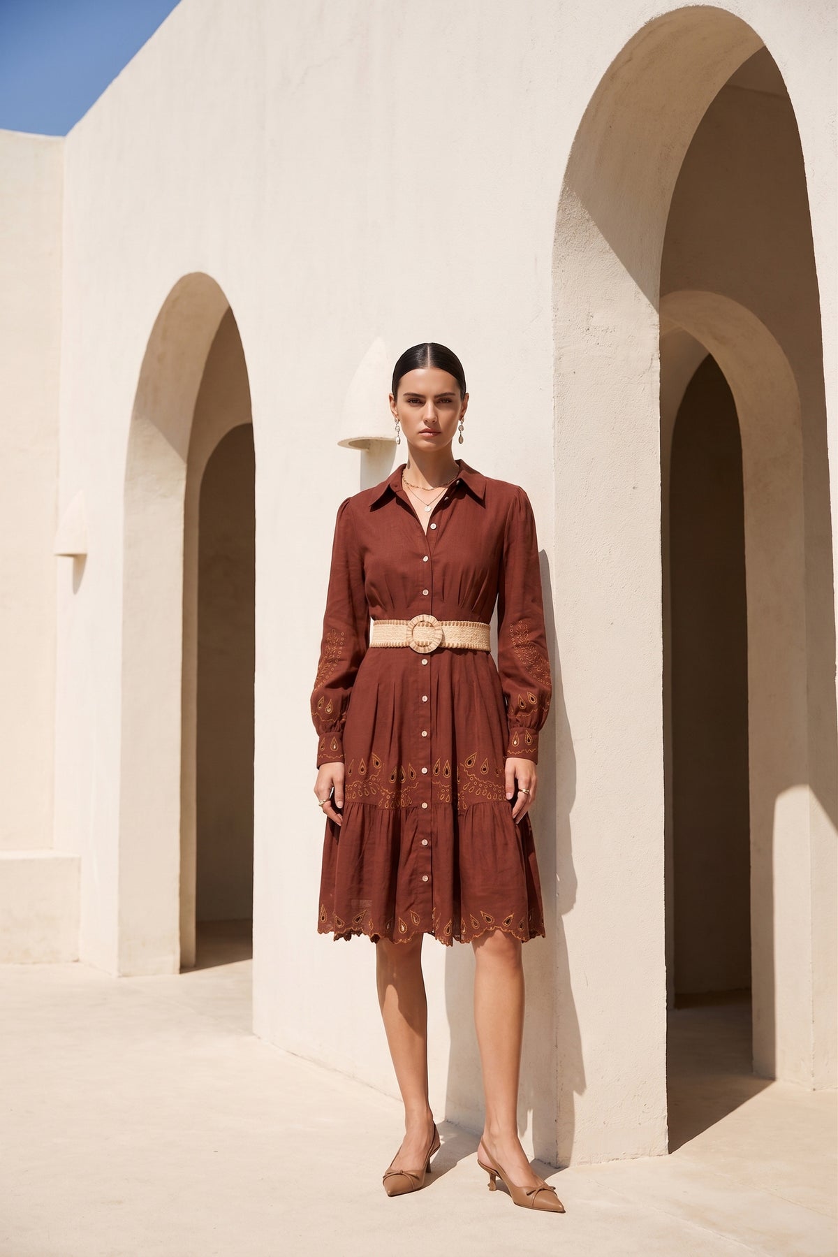 TANEYA EMBROIDERED SHORT DRESS
