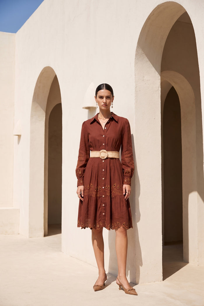 TANEYA EMBROIDERED SHORT DRESS
