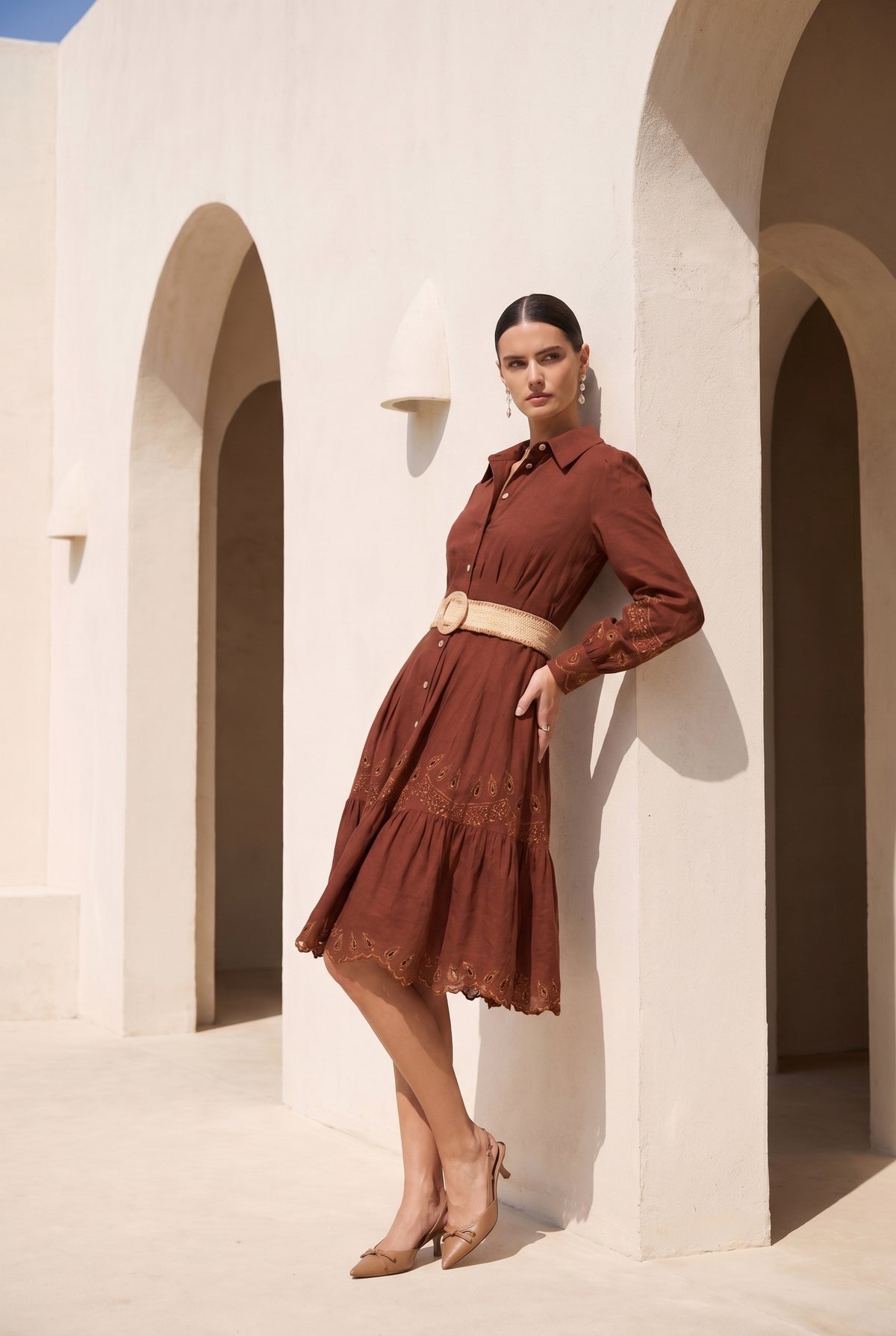 TANEYA EMBROIDERED SHORT DRESS