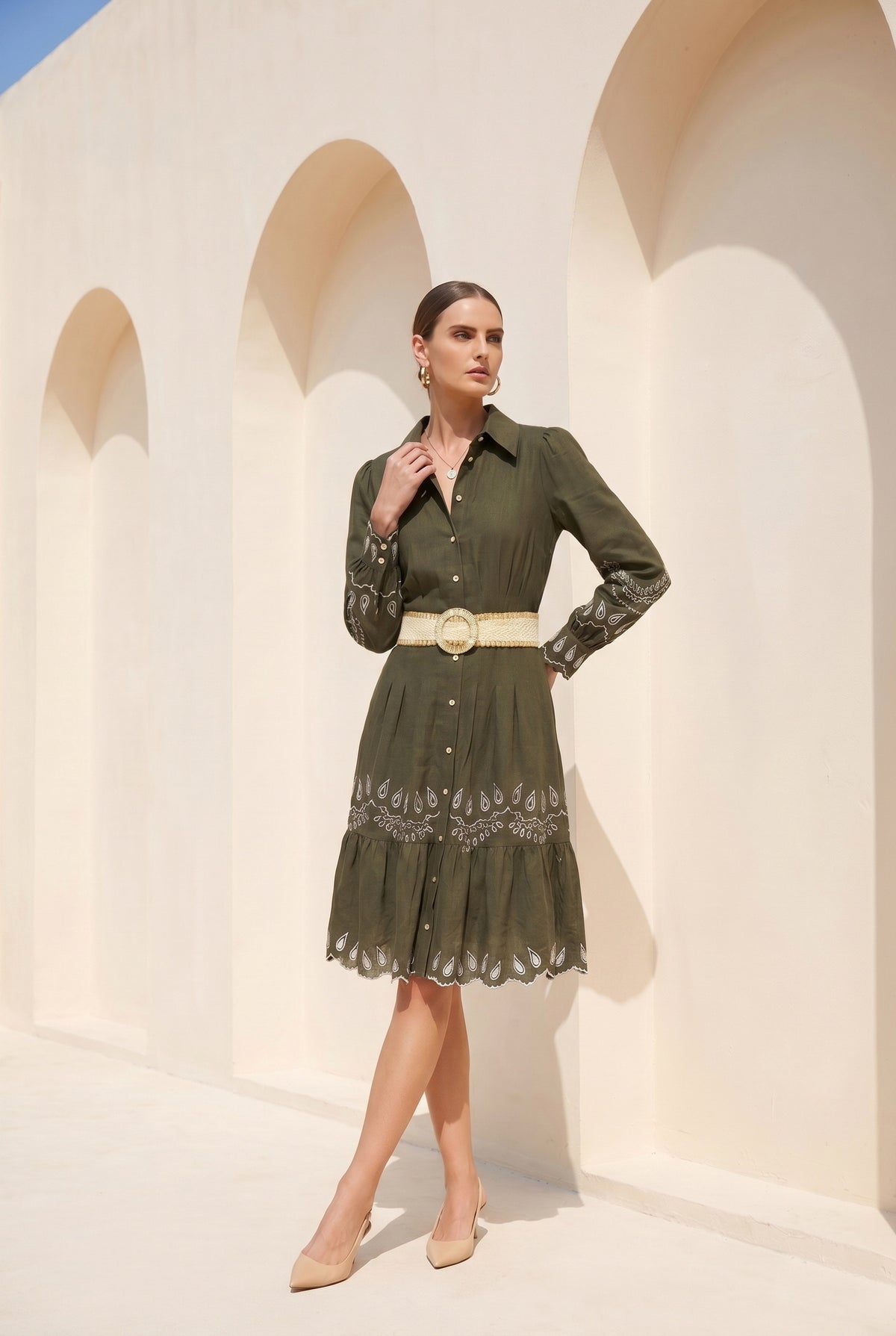 TANEYA EMBROIDERED SHORT DRESS