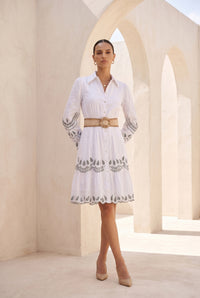 TANEYA EMBROIDERED SHORT DRESS