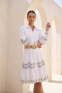 TANEYA EMBROIDERED SHORT DRESS
