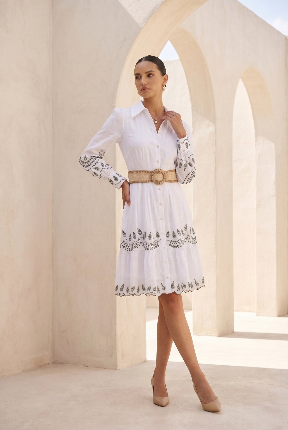 TANEYA EMBROIDERED SHORT DRESS