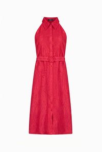 EMILIO BELTED LONG DRESS