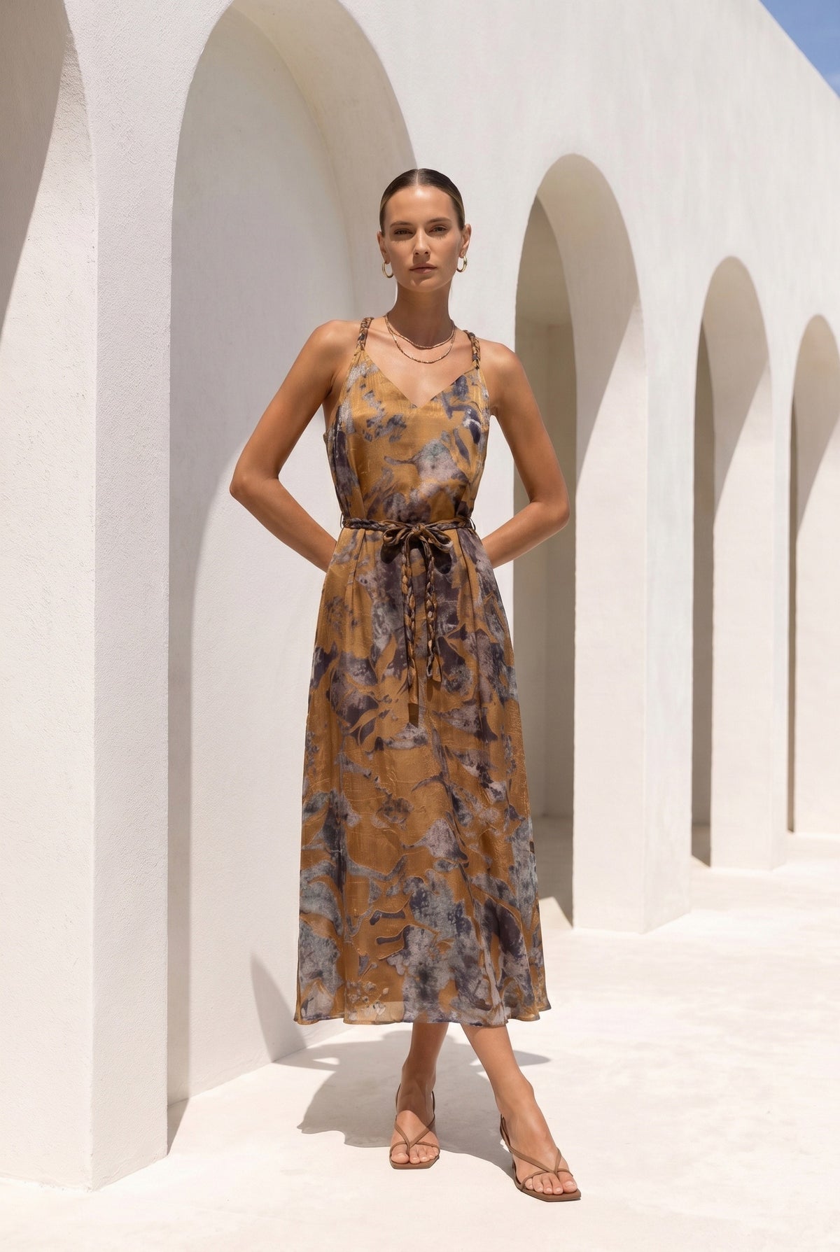 POLKA PRINTED SLIP DRESS