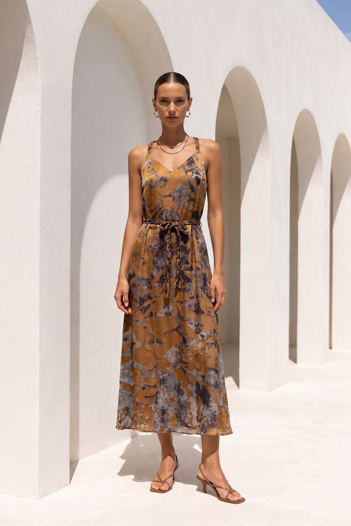POLKA PRINTED SLIP DRESS