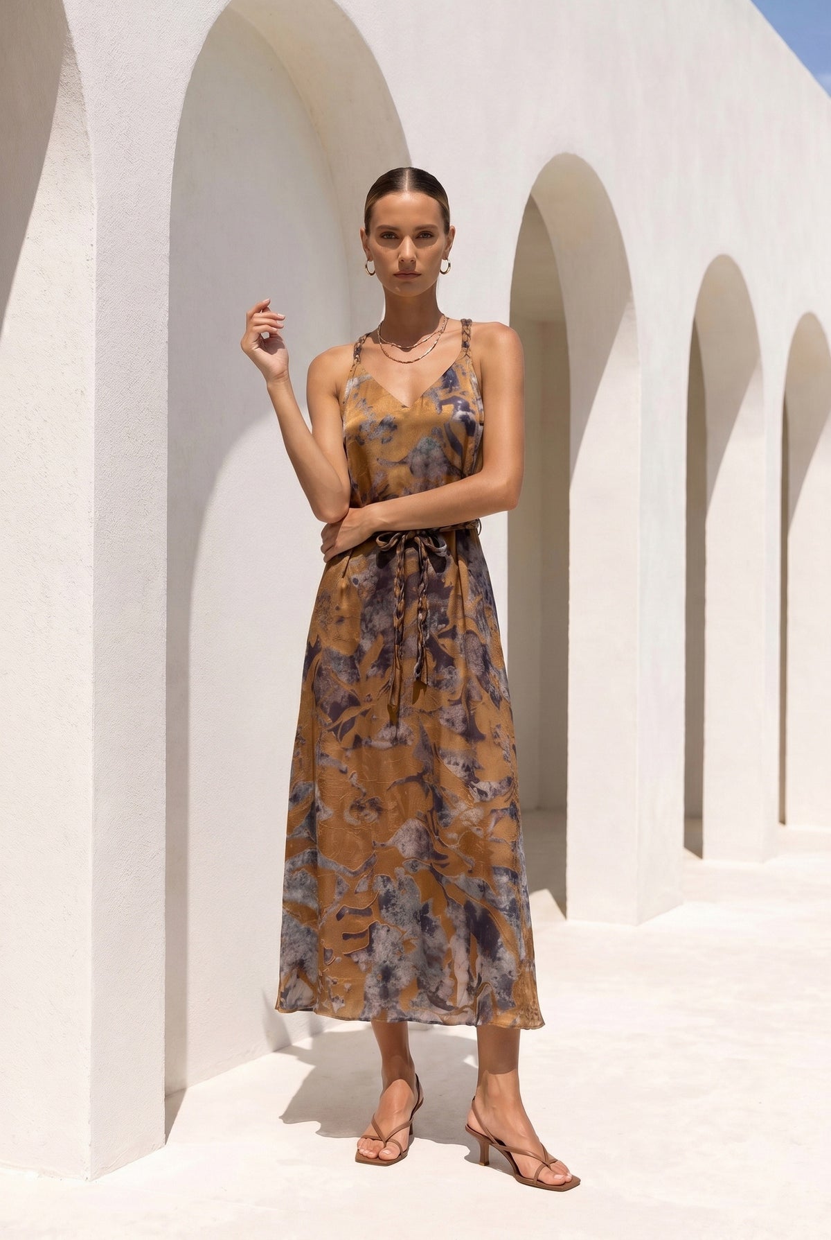 POLKA PRINTED SLIP DRESS