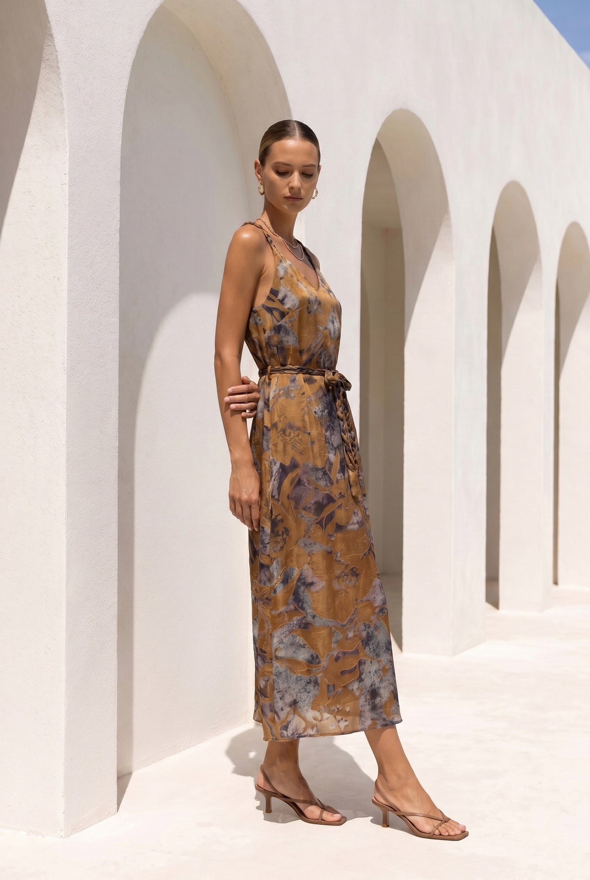 POLKA PRINTED SLIP DRESS