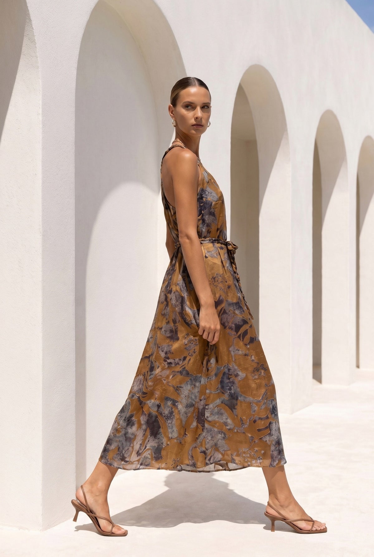 POLKA PRINTED SLIP DRESS