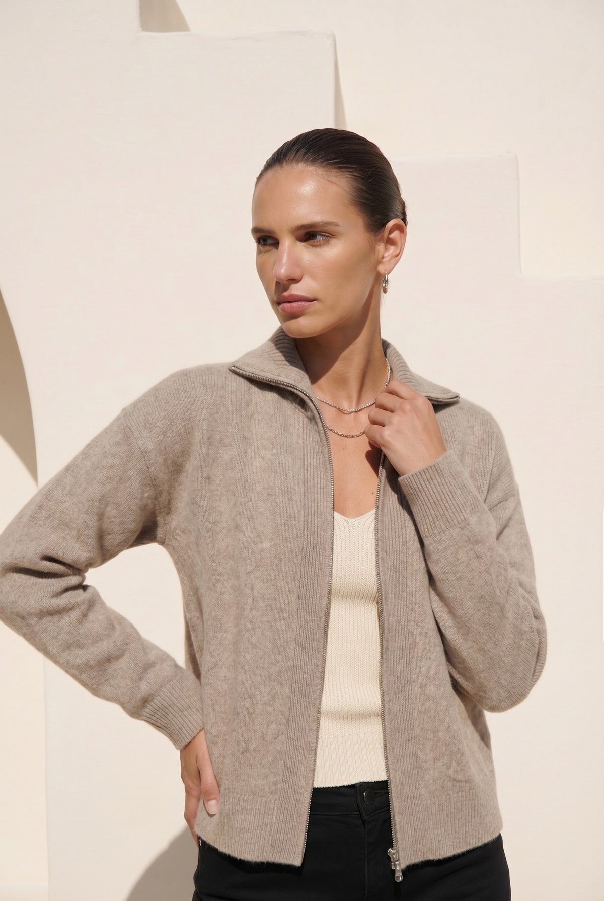 VALERIAN WOOL ZIP CARDIGAN