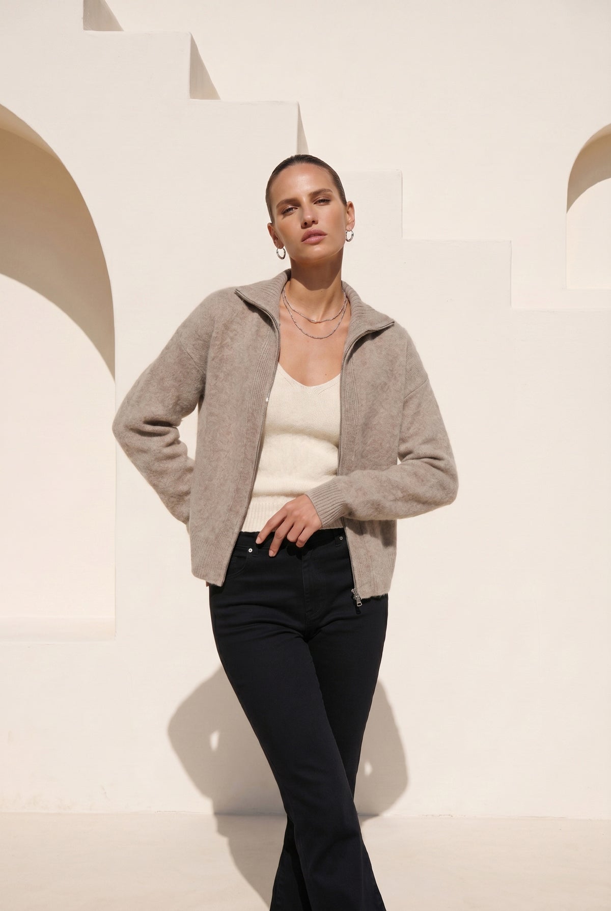 VALERIAN WOOL ZIP CARDIGAN